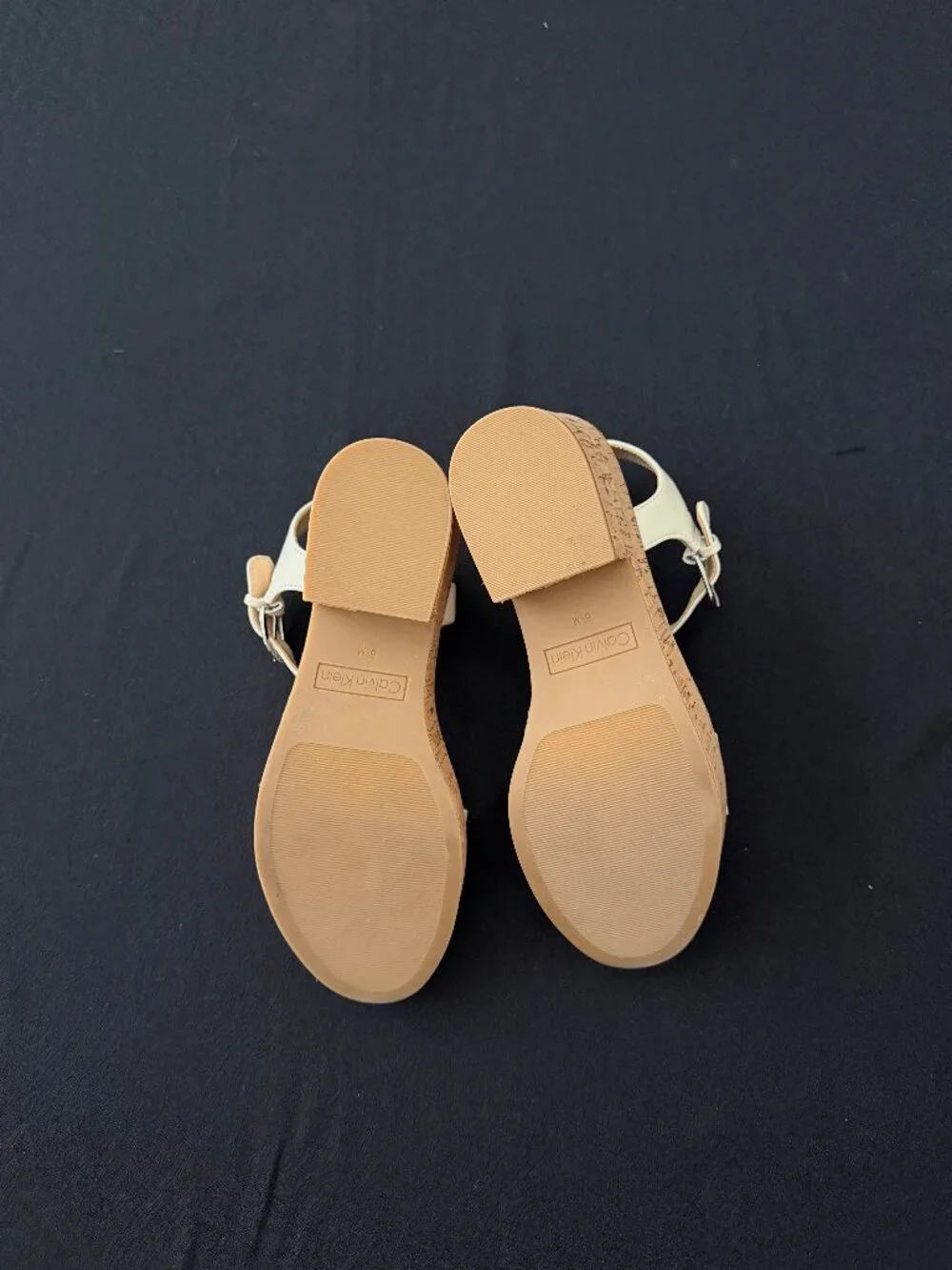 Calvin Klein Isleen 3 ankle strap platform wedge  in Ivory/Cream 6.5M